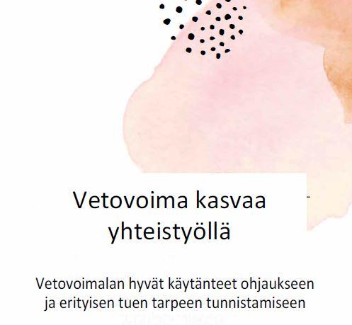 Vetovoima kasvaa yhteistyöllä. Vetovoimalan hyvät käytänteet ohjaukseen ja erityisen tuen tarpeen tunnistamiseen.