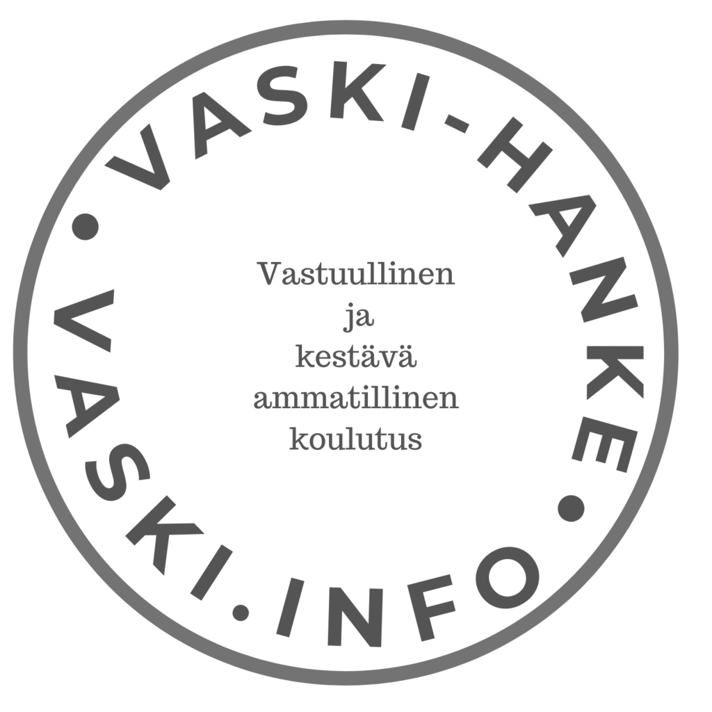 VASKI-hankkeen mustavalkoinen logo.