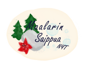 Maalarin Saippua NYT -yrityksen logo.