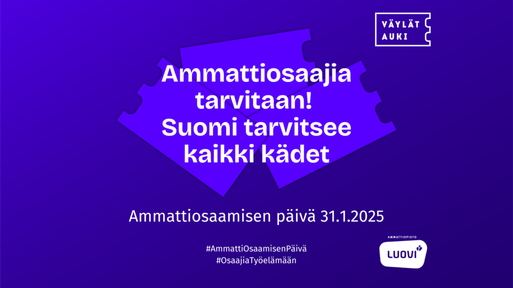 Ammattiosaamisen päivää vietetään valtakunnallisesti 31.1.2025